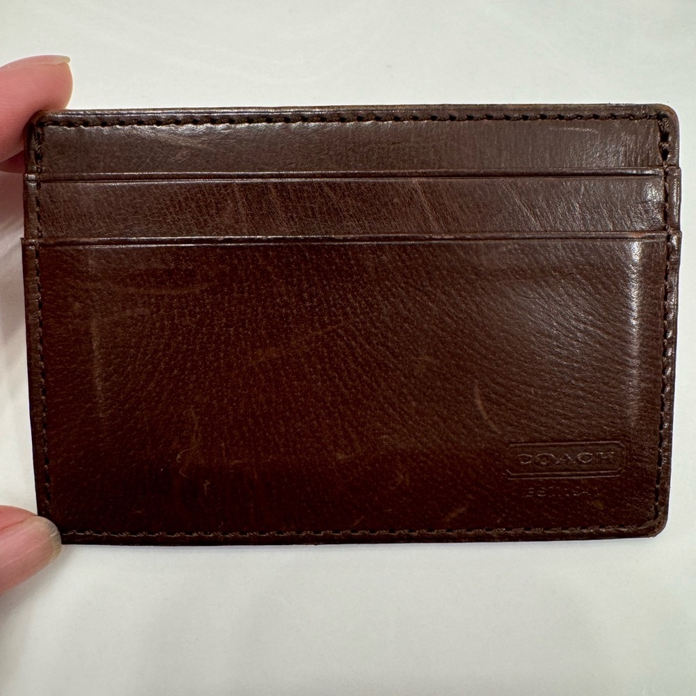 Coach leather card holder
